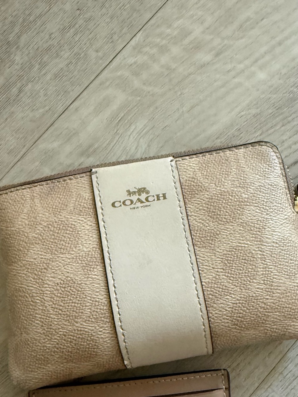 AUTHENTIC COACH OUTLET CORNER ZIP WRISTLET SIG CANVAS